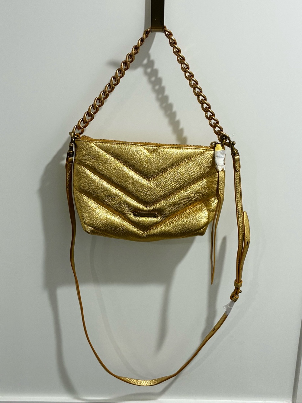 Rebecca Minkoff Edie Chain Gold Crossbody Bag NWT
